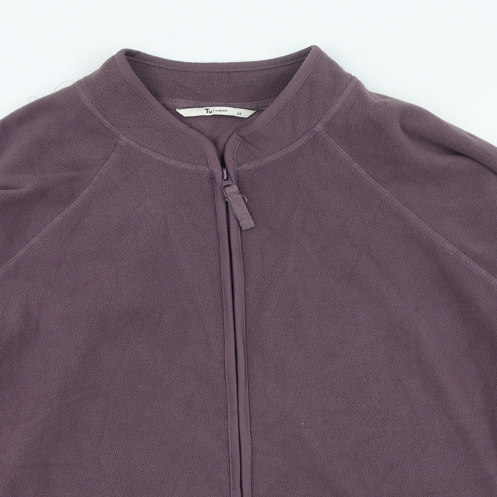 Womens UK Size S TU Purple Full Zip Jumper