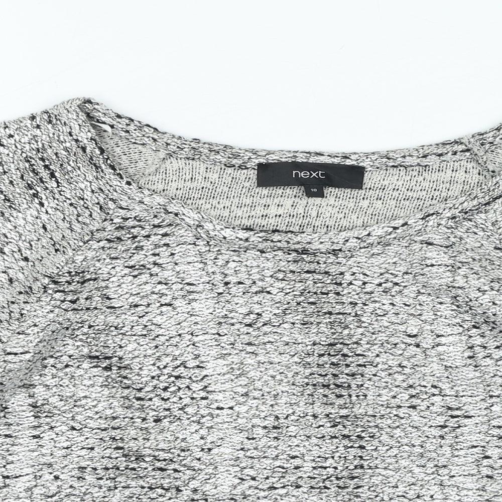 Womens UK Size 10 NEXT Silver Pullover Jumper
