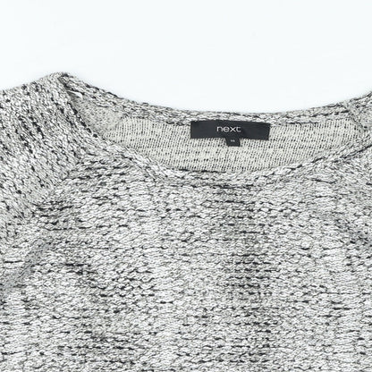 Womens UK Size 10 NEXT Silver Pullover Jumper