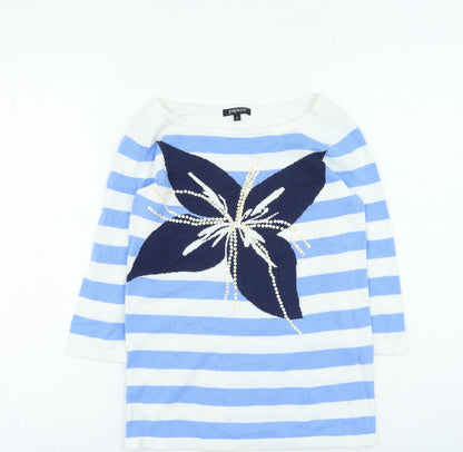 Womens UK Size 8 Papaya Blue Pullover Jumper