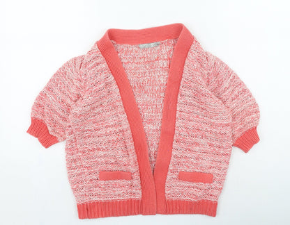 TU Womens Red V-Neck Cotton Cardigan Jumper Size 10