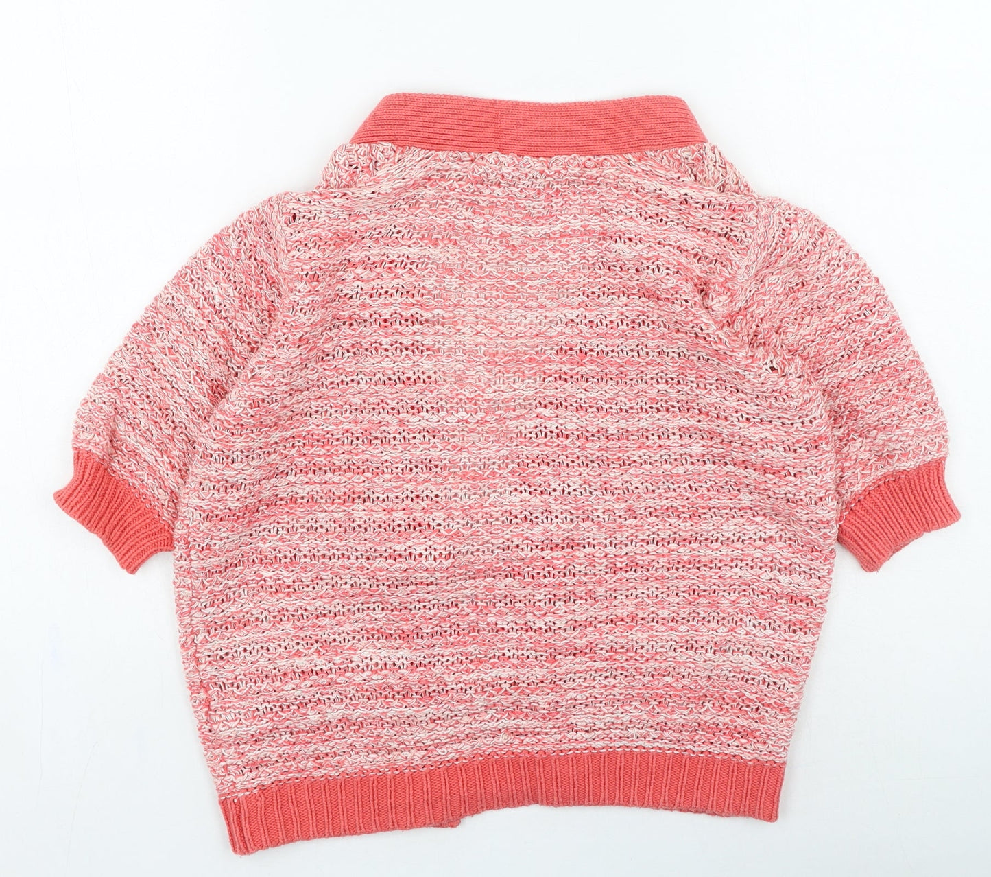 TU Womens Red V-Neck Cotton Cardigan Jumper Size 10