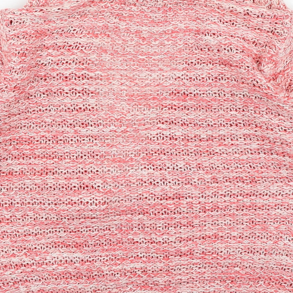 TU Womens Red V-Neck Cotton Cardigan Jumper Size 10