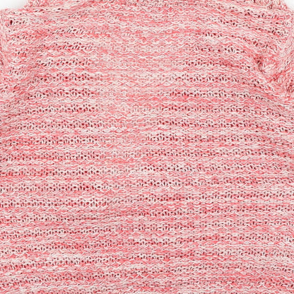 TU Womens Red V-Neck Cotton Cardigan Jumper Size 10