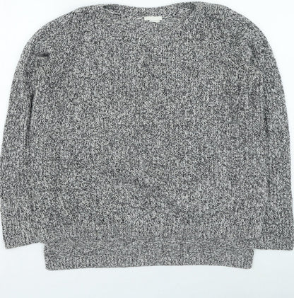H&M Mens Grey Round Neck Acrylic Pullover Jumper Size L