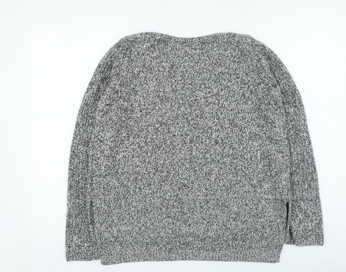 H&M Mens Grey Round Neck Acrylic Pullover Jumper Size L