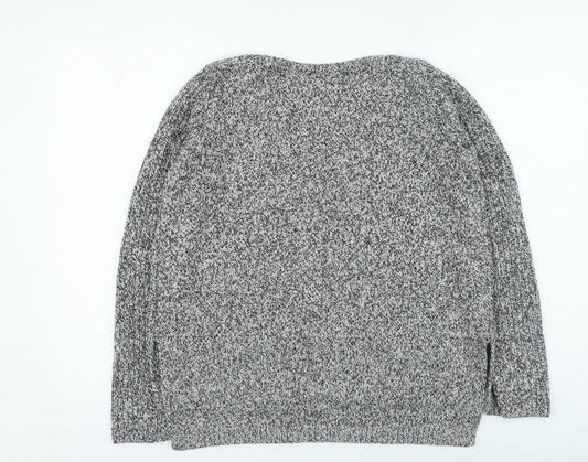 H&M Mens Grey Round Neck Acrylic Pullover Jumper Size L