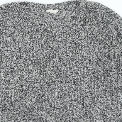 H&M Mens Grey Round Neck Acrylic Pullover Jumper Size L