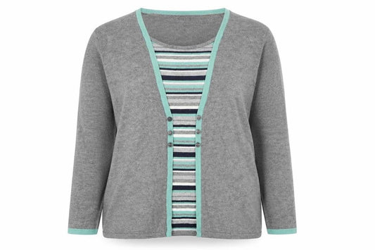 Womens UK Size 16 Bonmarche Grey Pullover Jumper