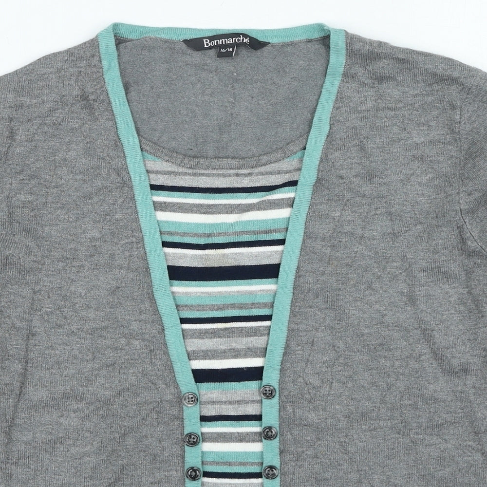 Womens UK Size 16 Bonmarche Grey Pullover Jumper