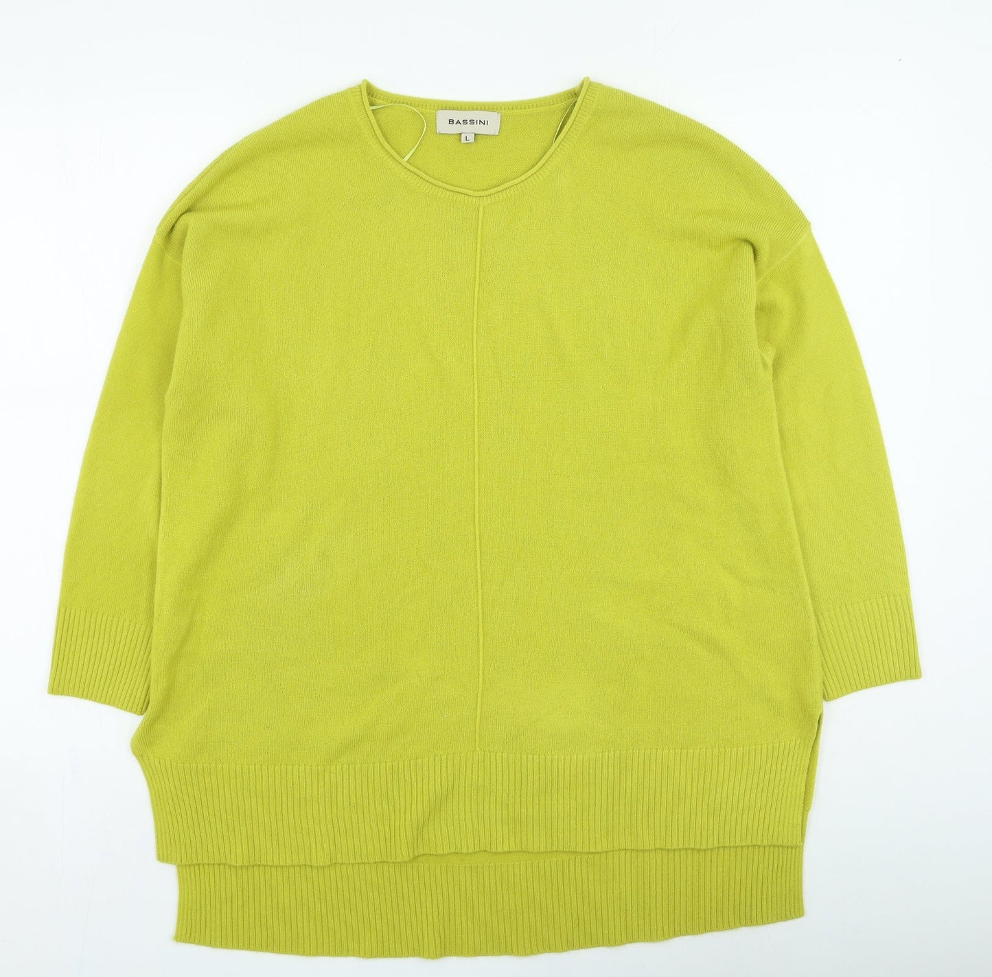 Womens UK Size L BASSINI Green Pullover Jumper