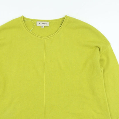 Womens UK Size L BASSINI Green Pullover Jumper