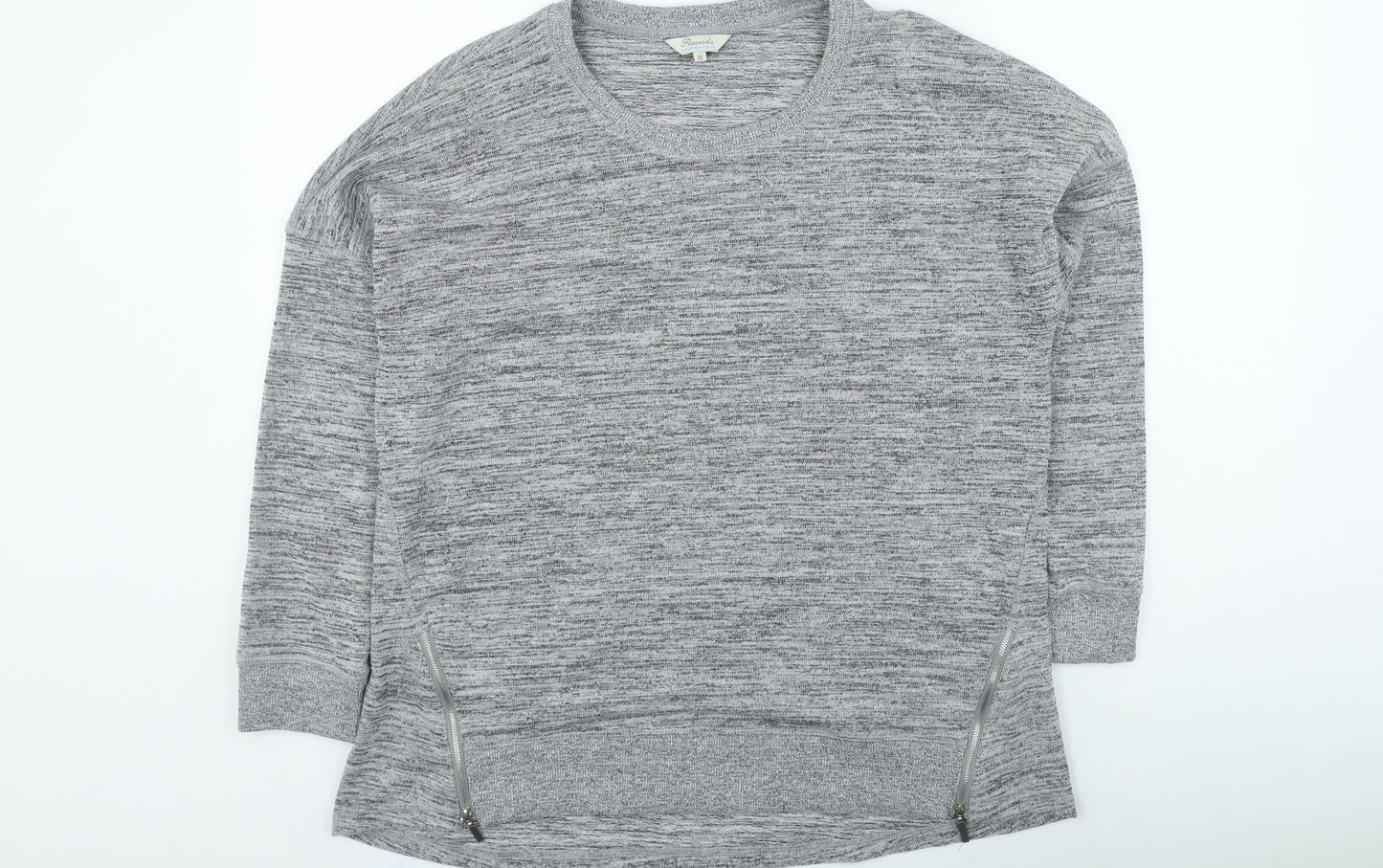 peacoks Womens Grey Round Neck Polyester Pullover Jumper Size 18