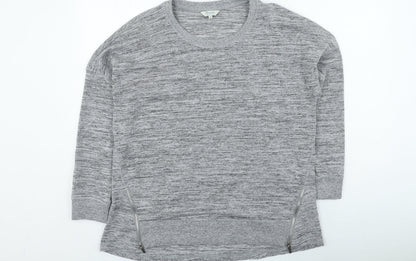 peacoks Womens Grey Round Neck Polyester Pullover Jumper Size 18
