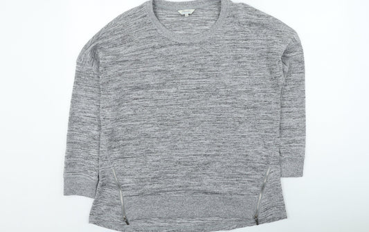 peacoks Womens Grey Round Neck Polyester Pullover Jumper Size 18