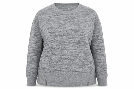 peacoks Womens Grey Round Neck Polyester Pullover Jumper Size 18