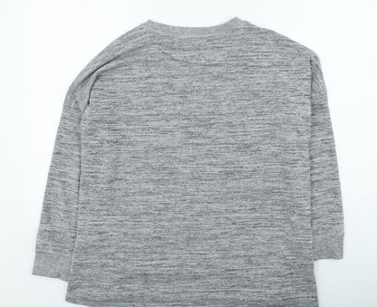 peacoks Womens Grey Round Neck Polyester Pullover Jumper Size 18