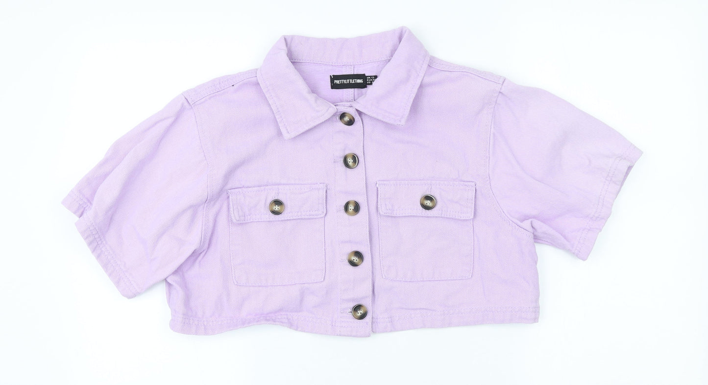 Womens UK Size 12 PRETTYLITTLETHING Purple Jacket