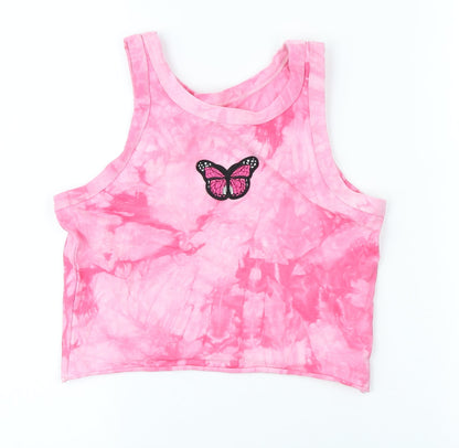 Womens UK Size M Preworn Pink Basic Tank