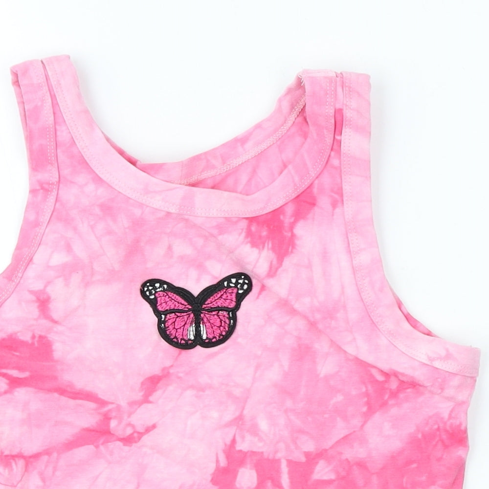 Womens UK Size M Preworn Pink Basic Tank