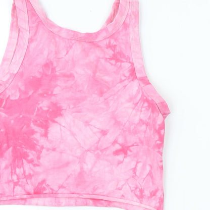 Womens UK Size M Preworn Pink Basic Tank