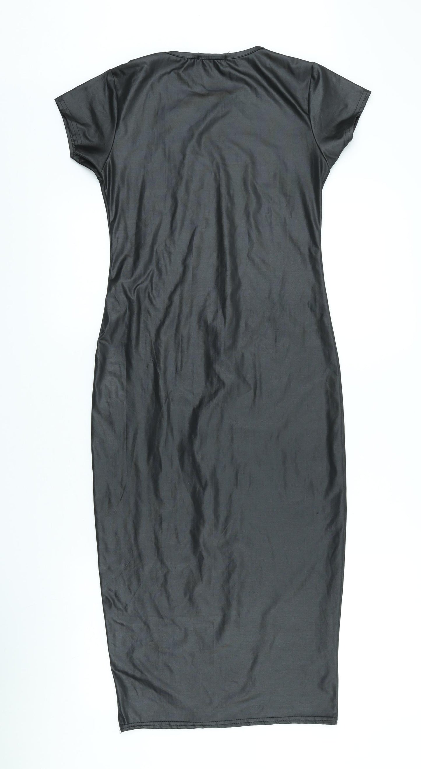 Just Glamour Womens Black Polyester Sheath Size S Scoop Neck