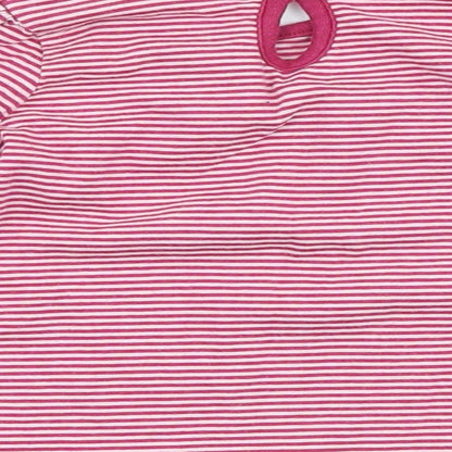 George Girls Pink Striped 100% Cotton A-Line Size 6-9 Months Crew Neck