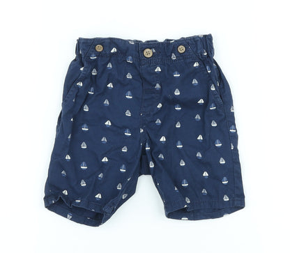 H&M Boys Blue 100% Cotton Cropped Trousers Size 12-18 Months