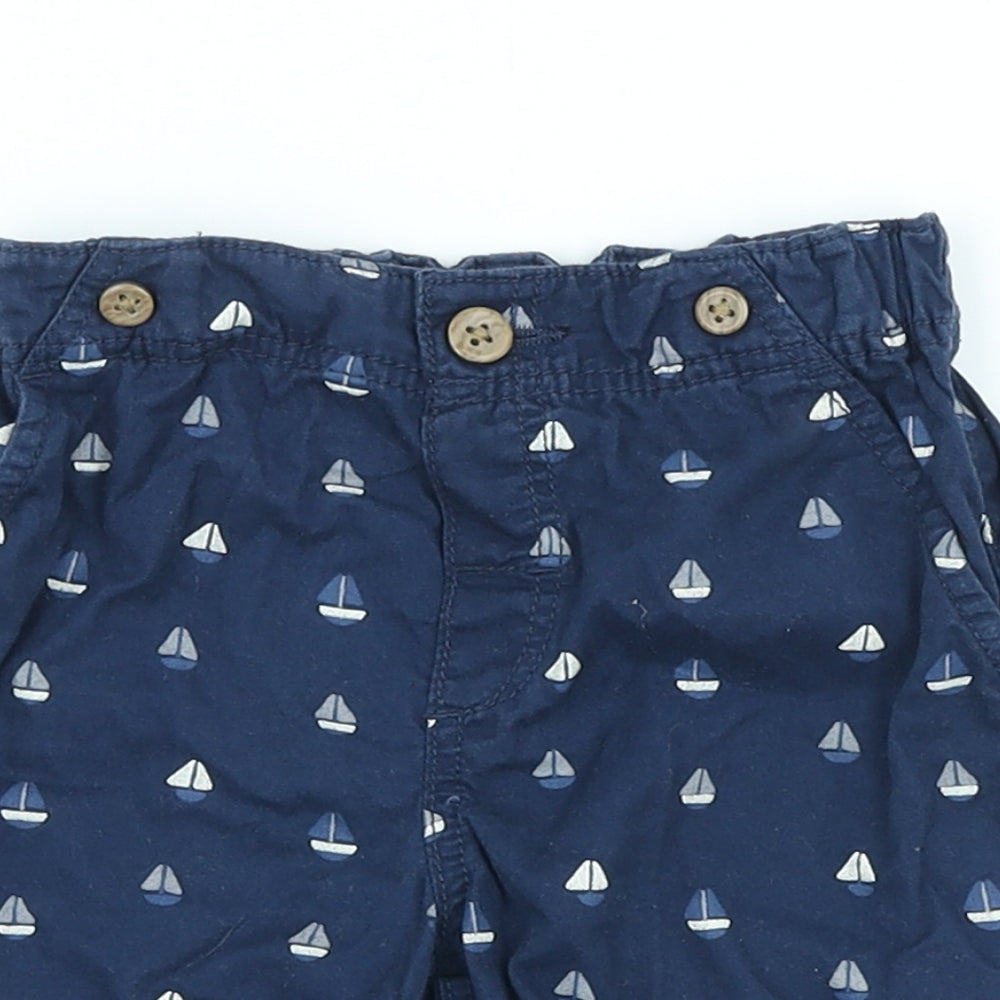 H&M Boys Blue 100% Cotton Cropped Trousers Size 12-18 Months