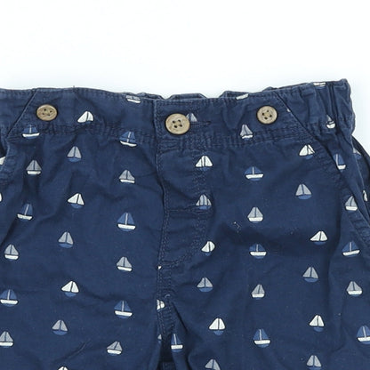 H&M Boys Blue 100% Cotton Cropped Trousers Size 12-18 Months