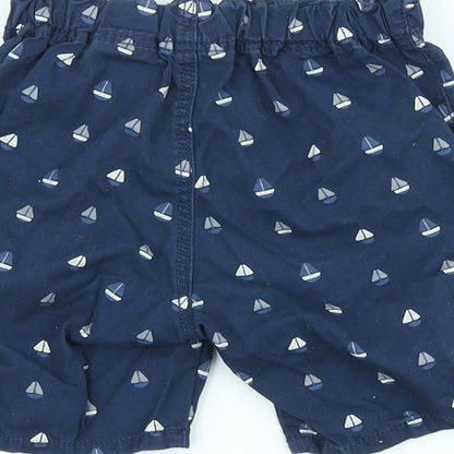 H&M Boys Blue 100% Cotton Cropped Trousers Size 12-18 Months