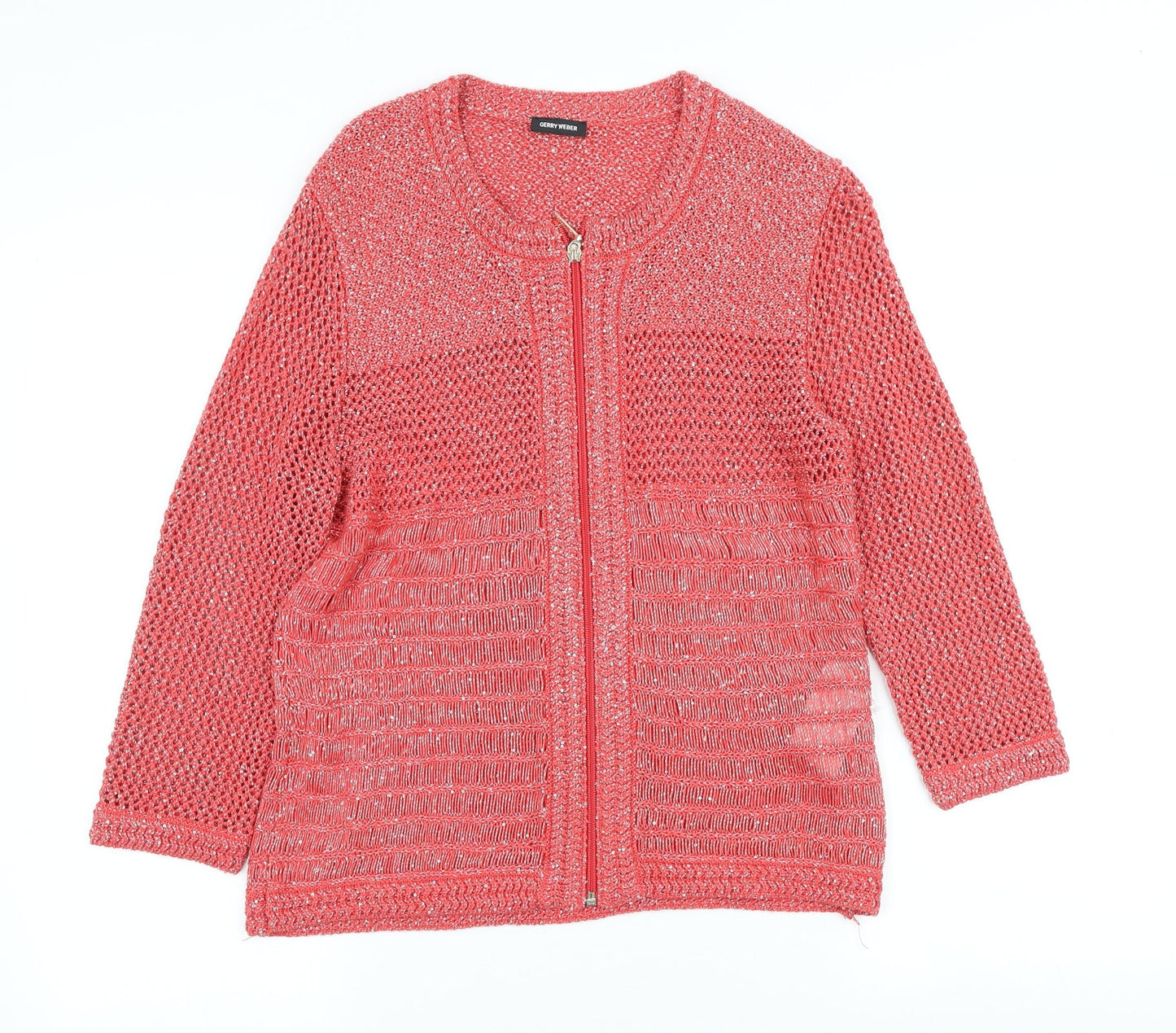 Womens UK Size 14 Gerry Weber Red Full Zip Jumper