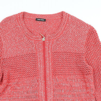 Womens UK Size 14 Gerry Weber Red Full Zip Jumper