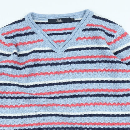Womens UK Size M Isle Blue Pullover Jumper