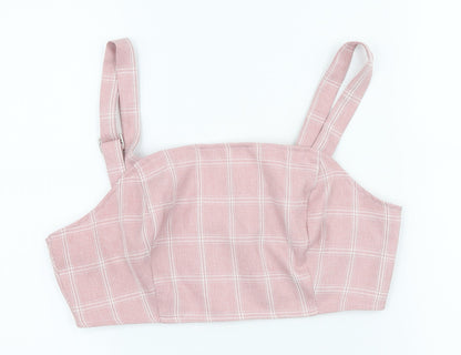 Womens UK Size L In the Style Pink Cropped Tank