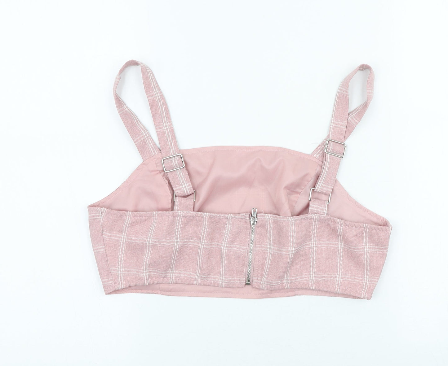 Womens UK Size L In the Style Pink Cropped Tank