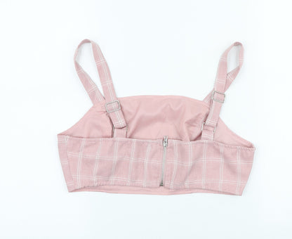 Womens UK Size L In the Style Pink Cropped Tank