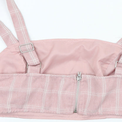 Womens UK Size L In the Style Pink Cropped Tank