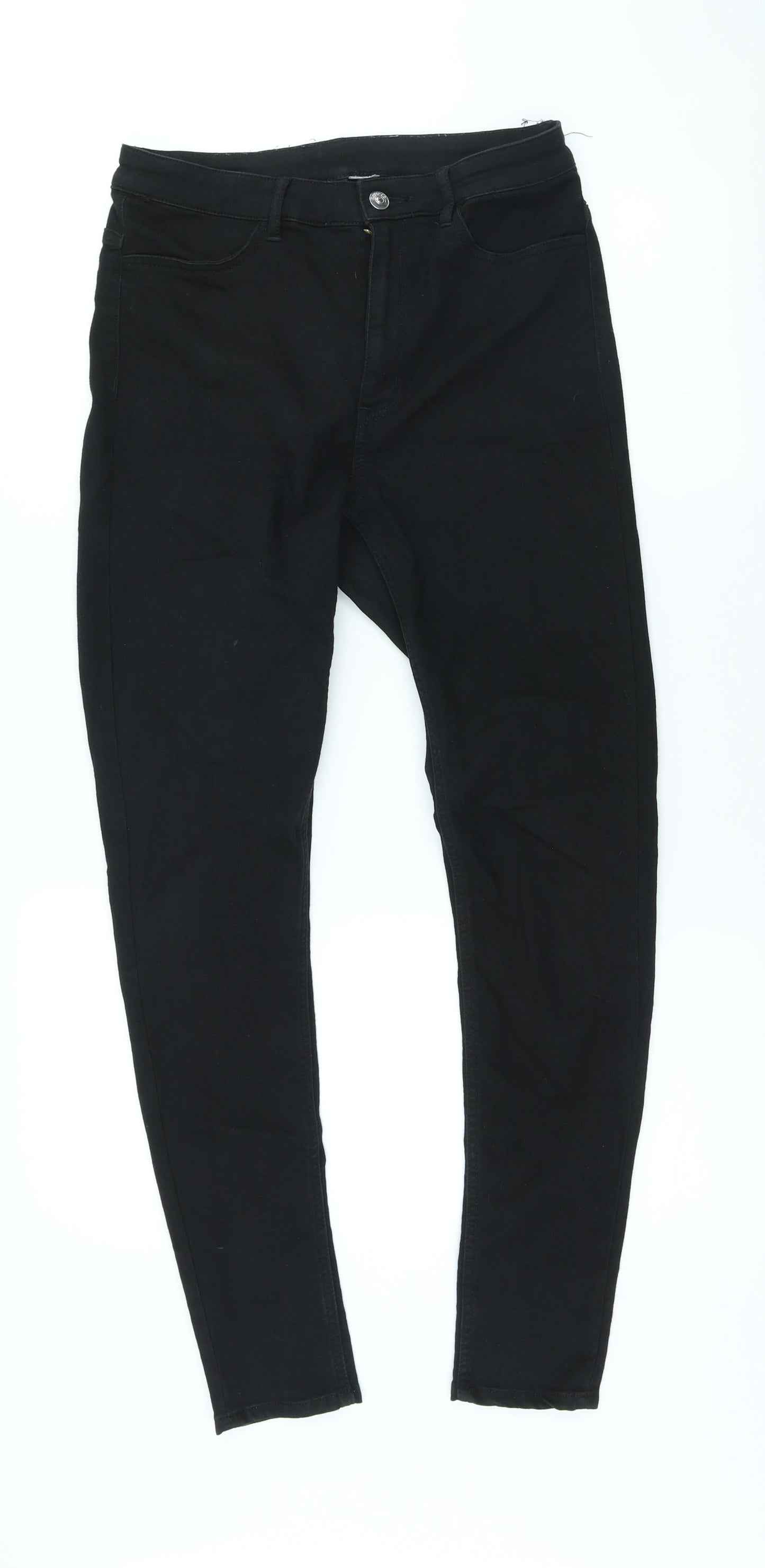 Divided by H&M Womens Black Cotton Skinny Jeans Size 12 L27 in Slim Zip