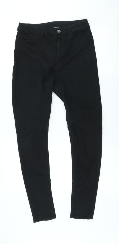 Divided by H&M Womens Black Cotton Skinny Jeans Size 12 L27 in Slim Zip