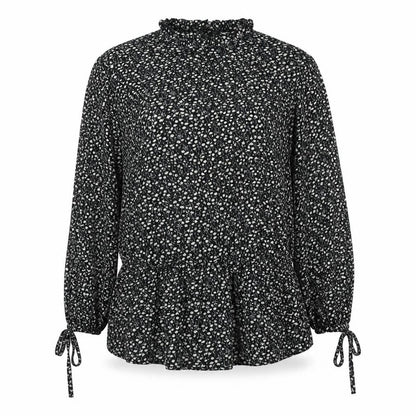 Boohoo Womens Black Floral Polyester A-Line Size 10 High Neck