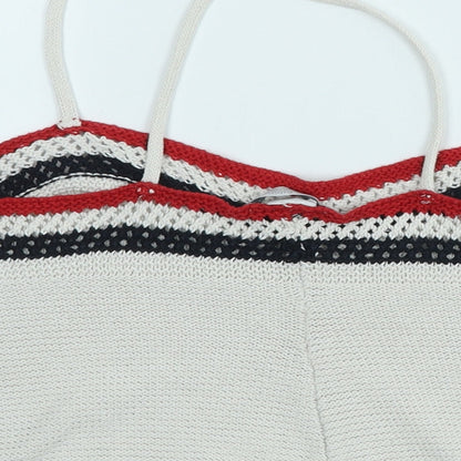 Zara Knit Womens Ivory Acrylic Cropped Tank Size 12 V-Neck