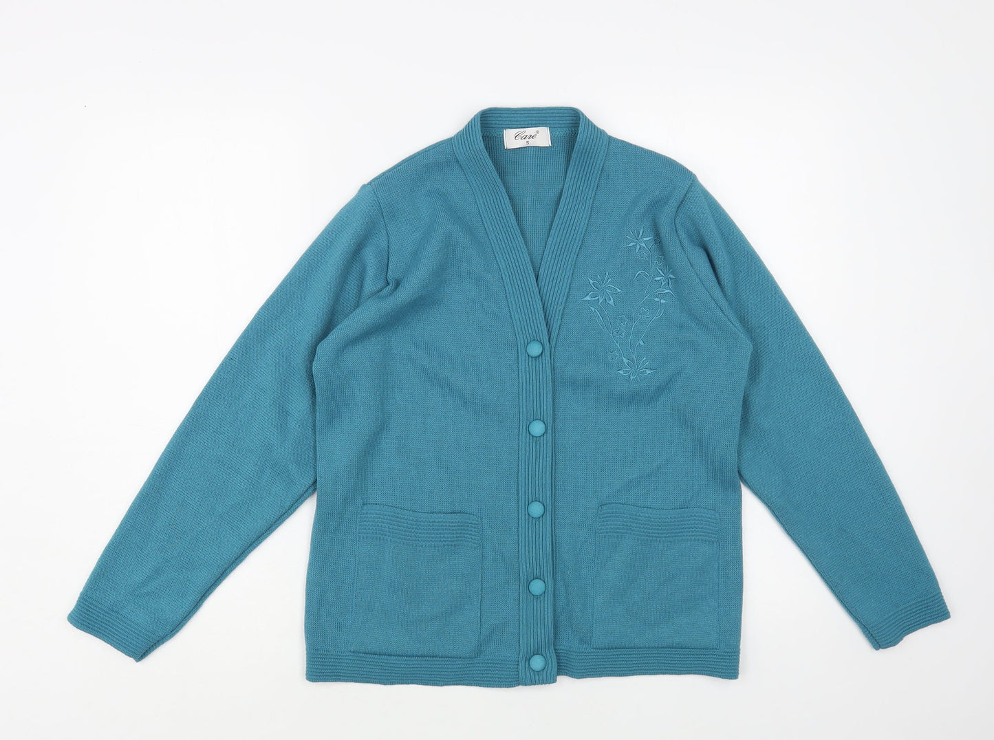 Womens UK Size S Care Blue Cardigan Jumper