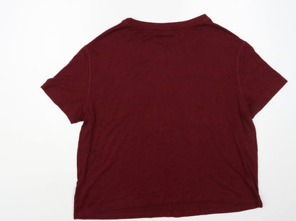 Womens UK Size L Marks and Spencer Red Pullover Jumper