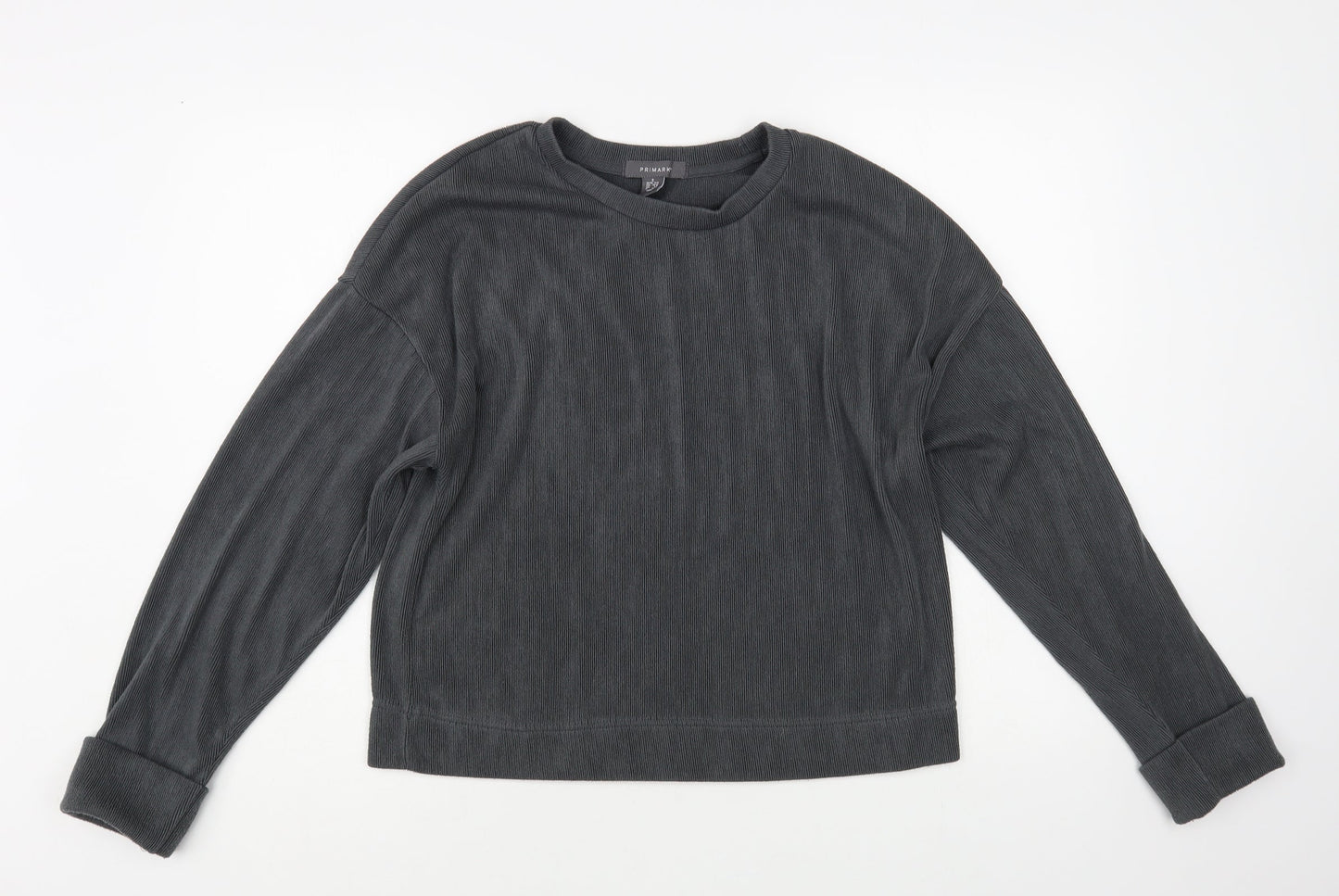 Primark Womens Grey Crew Neck Polyester Pullover Jumper Size S