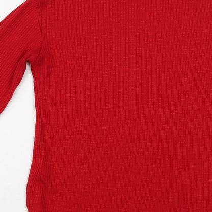 Womens UK Size S Stradivarius Red Pullover Jumper