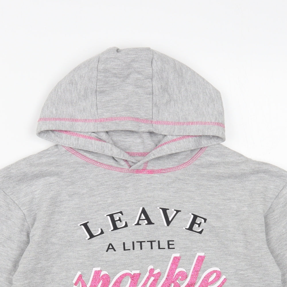 Studio Retail Girls Grey Cotton Pullover Hoodie Size 10-11 Years Pullover - Leave a little sparkle wherever you go