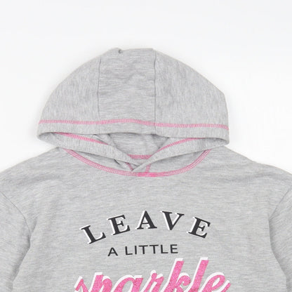 Studio Retail Girls Grey Cotton Pullover Hoodie Size 10-11 Years Pullover - Leave a little sparkle wherever you go