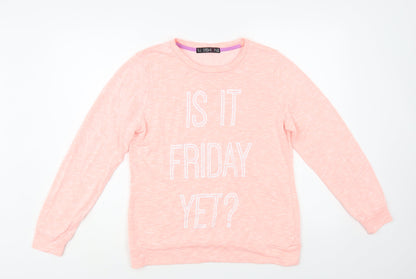 Fashion Box Womens Pink Viscose Pullover Sweatshirt Size 14 Pullover - Is it Friday Yet?