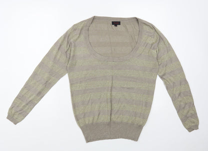 Womens UK Size L Fluid Gold Pullover Jumper